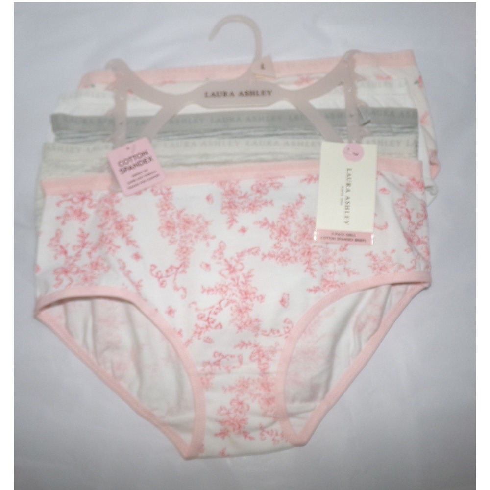 Laura Ashley Girls 5 Pack Cotton Spandex Briefs Size L 7  Panties